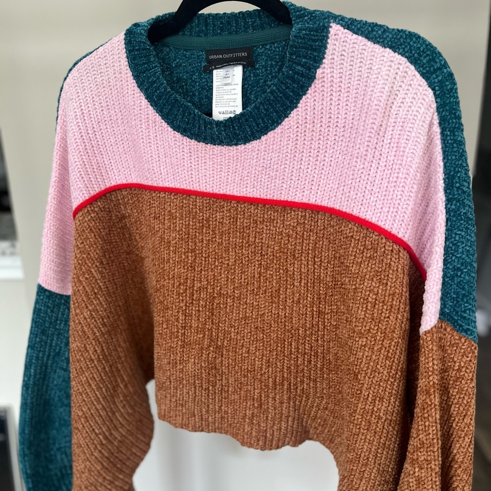 Urban Outfitters Fife Pullover Sweater Chenille Colorblock